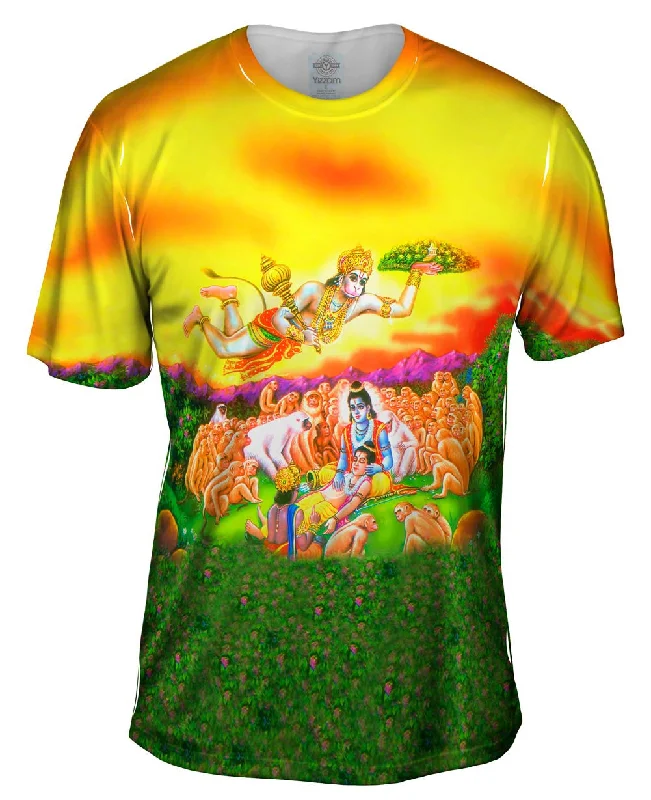 Men's ribbed t - shirts with a textured finish for added styleHindu God - "Bajrang Bali Medical"