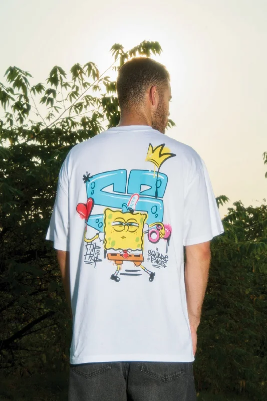 Men's ribbed t - shirts with a textured finish for added styleHip Hop SpongeBob Oversized T-shirt Men's ribbed t - shirts with a textured finish for added styleHip Hop SpongeBob Oversized T-shirt