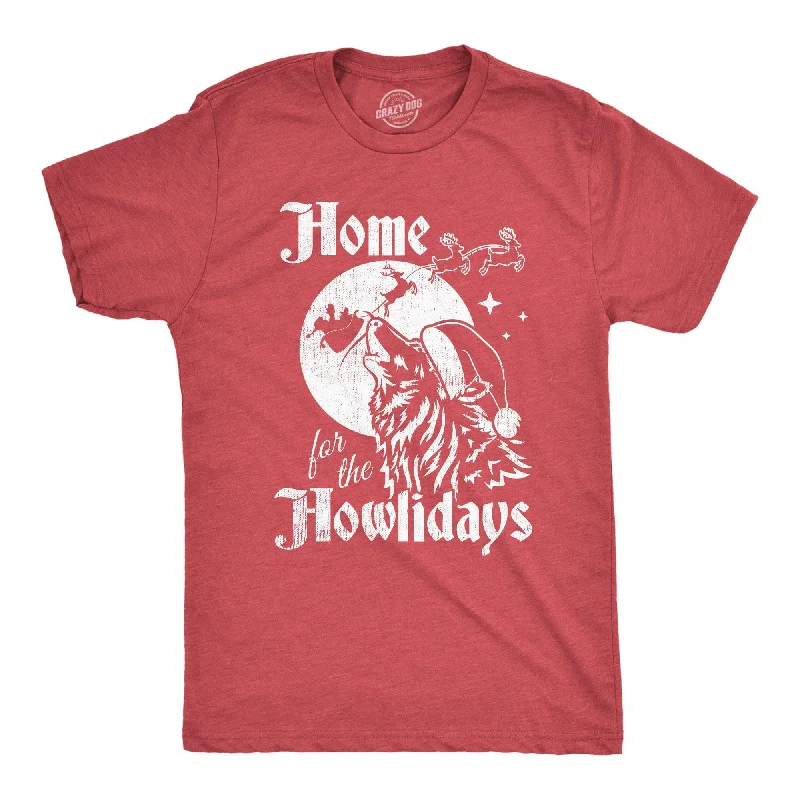 Men's slim - fit graphic t - shirts with vintage rock band printsHome For The Howlidays Men's T Shirt