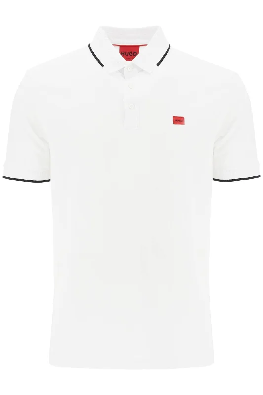 Men's v - neck muscle t - shirts for a body - building aestheticHugo Men's Polo Shirt With Contrasting Finishing Details