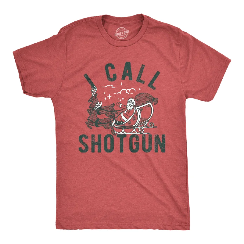 Men's smart - casual checkered t - shirts for semi - formal occasionsI Call Shotgun Santa Men's T Shirt