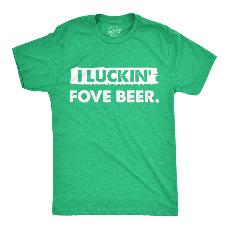 Men's long - sleeve henley t - shirts with button - down placketsI Luckin Fove Beer Men's T Shirt Men's long - sleeve henley t - shirts with button - down placketsI Luckin Fove Beer Men's T Shirt