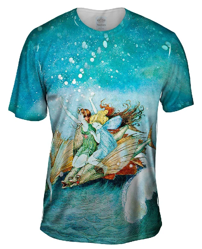 Men's long - sleeve henley t - shirts with button - down placketsIda Rentoul - "Outhwait The Sea Fairies" (1916)