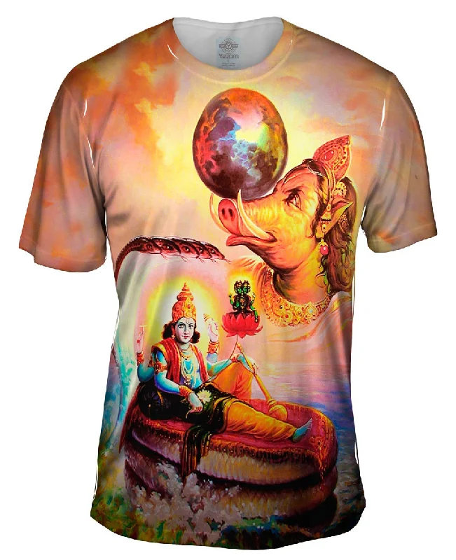 Men's thermal t - shirts with a high - neck design for cold weatherIndia - "Hindu God Lord"