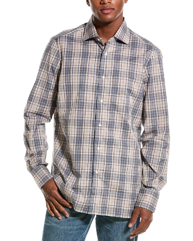 Men's mock - neck t - shirts with a modern and sleek styleISAIA Mix Dress Shirt