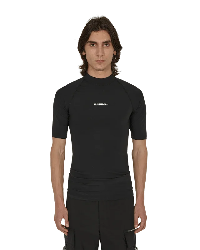 Men's eco - friendly recycled t - shirts for sustainable fashion choicesLogo Rash Guard Black
