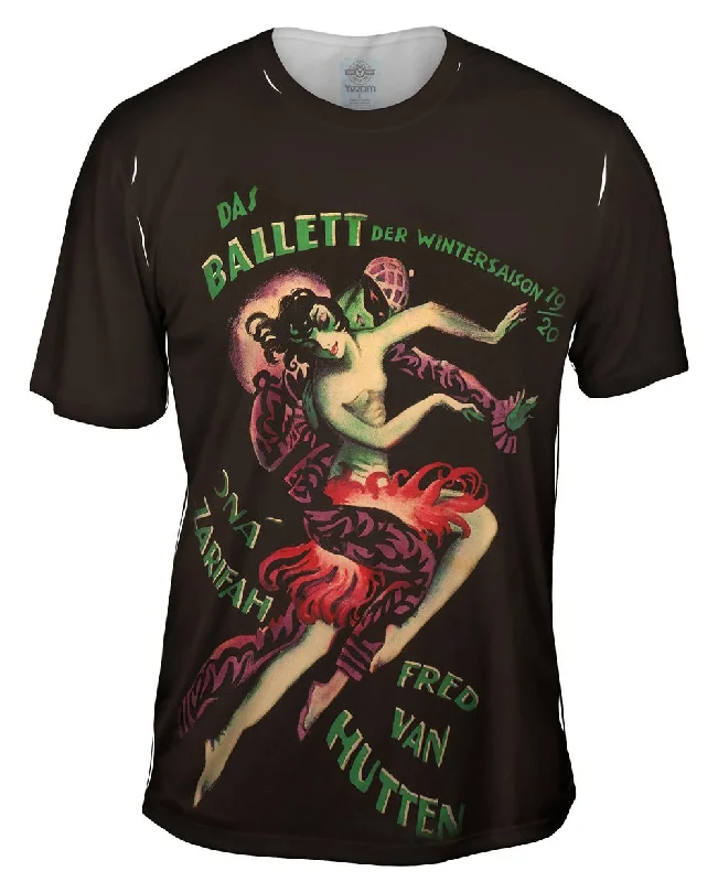 Men's long - sleeve henley t - shirts with button - down placketsJosef Fenneke - "The Ballet Of Winter Season" (1919) Men's long - sleeve henley t - shirts with button - down placketsJosef Fenneke - "The Ballet Of Winter Season" (1919)