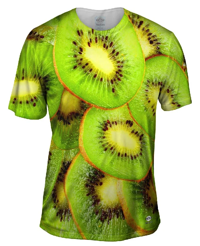 Men's slim - fit graphic t - shirts with vintage rock band printsKiwi Morning