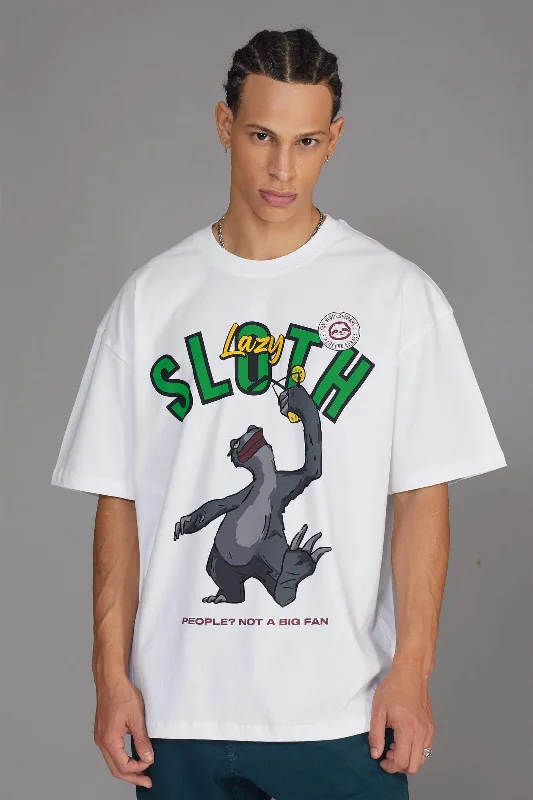 Men's organic cotton crew - neck t - shirts for everyday comfortLazy Sloth Oversized Tshirt