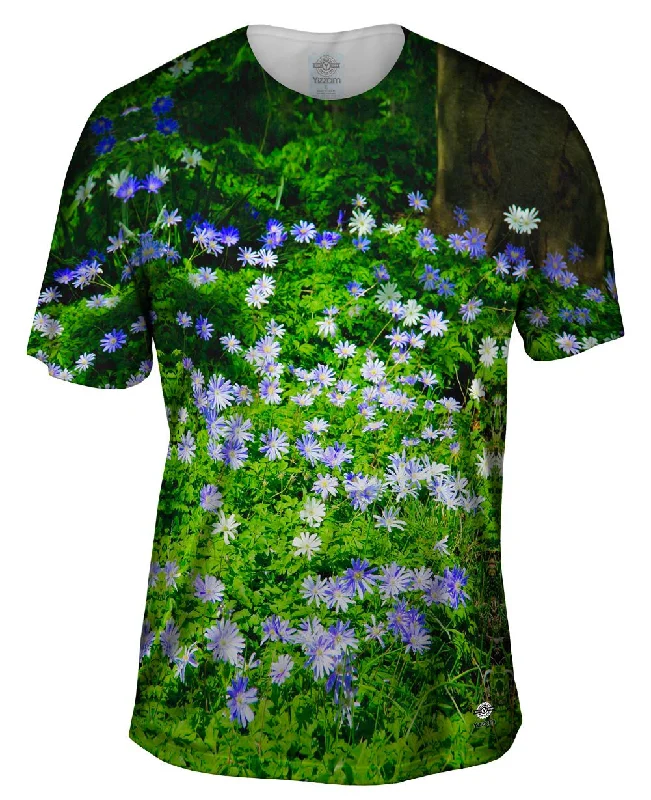 Men's mock - neck t - shirts with a modern and sleek styleLeeds Castle Flowers