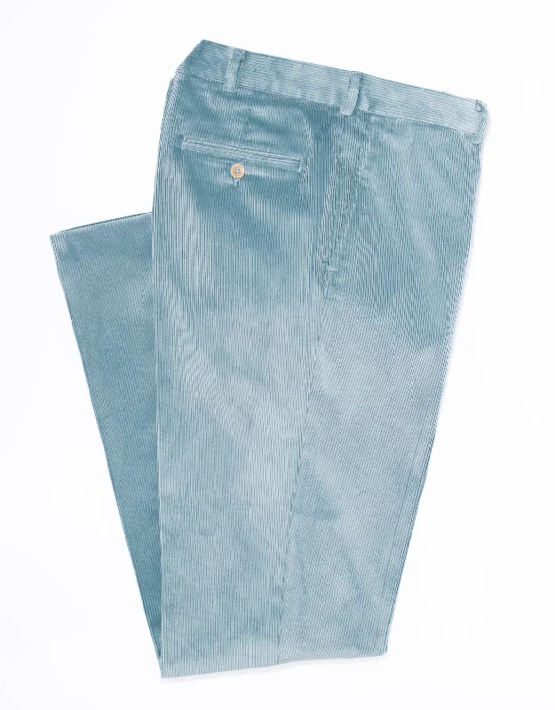 Men's elastic waistband casual lounge pants for lazy days at homeLIGHT BLUE CORDUROY PANTS