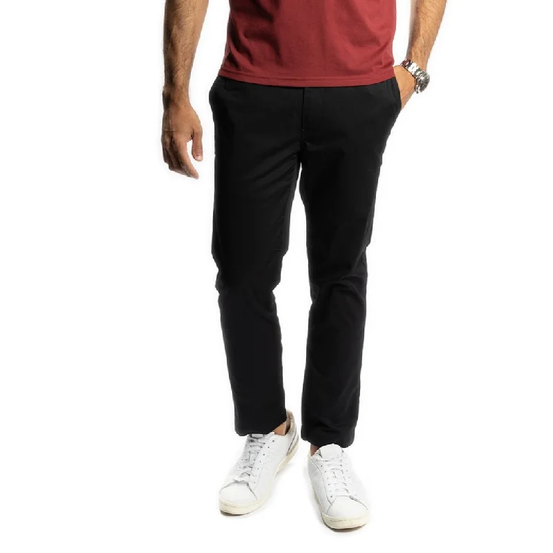 Men's distressed casual cotton pants for a laid - back bohemian styleLightweight Stretch Chinos Slim Fit - Black