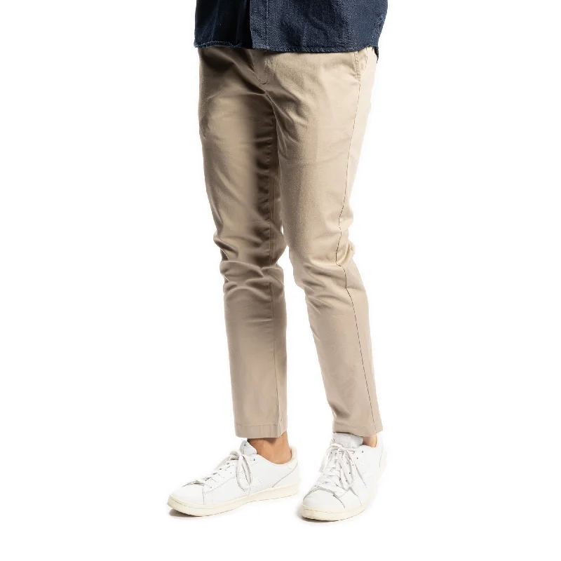 Men's drawstring casual jogger pants for comfortable workoutsLightweight Stretch Chinos Slim Fit - Khaki