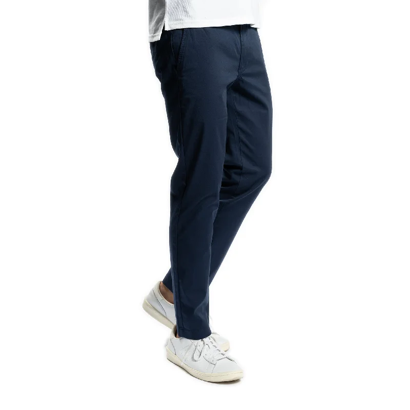Men's plaid pattern casual wool pants for a preppy winter styleLightweight Stretch Chinos Slim Fit - Navy