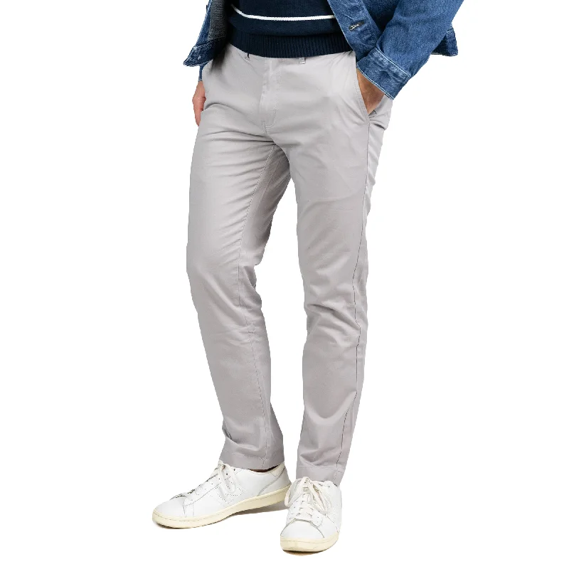 Men's plaid pattern casual wool pants for a preppy winter styleLightweight Stretch Chinos Standard Fit - Grey