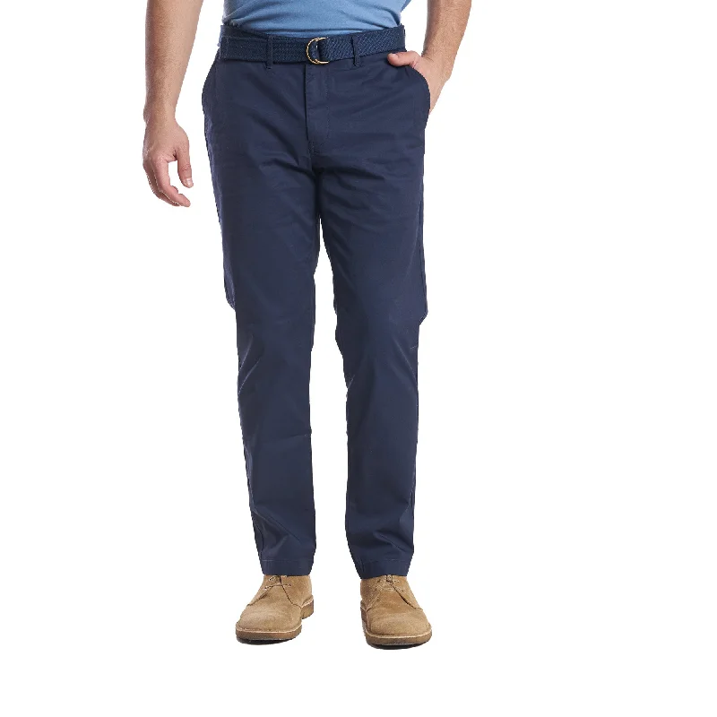Men's side - stripe casual track pants for a sporty lookLightweight Stretch Chinos Standard Fit - Navy