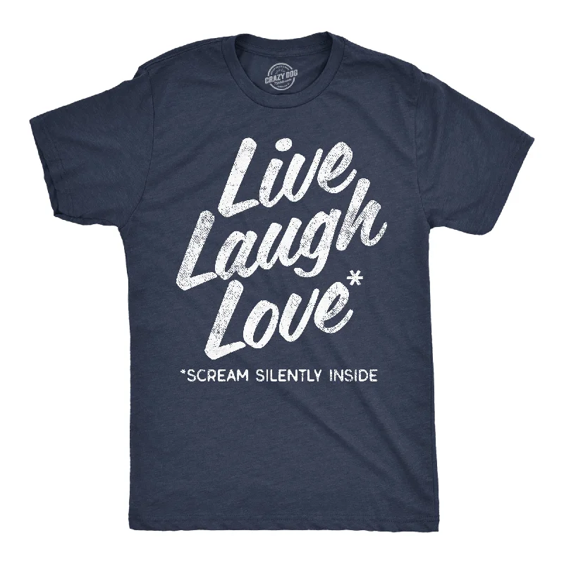 Men's polo t - shirts with a contrast collar for a preppy lookLive Laugh Love Scream Silently Inside Men's T Shirt