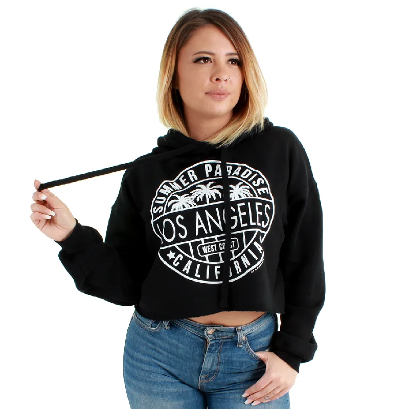 Men's plus - size pocket t - shirts with a classic lookLos Angeles Circle Print Cropped Hoodie Black Men's plus - size pocket t - shirts with a classic lookLos Angeles Circle Print Cropped Hoodie Black