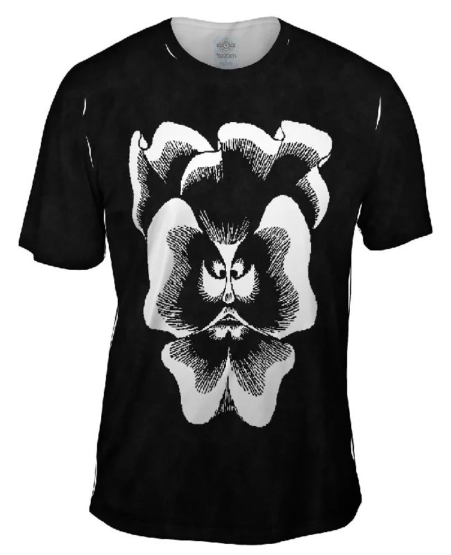 Men's mock - neck t - shirts with a modern and sleek styleM.C.Escher - "Flor De Pascua La Pensee" (1921) Men's mock - neck t - shirts with a modern and sleek styleM.C.Escher - "Flor De Pascua La Pensee" (1921)