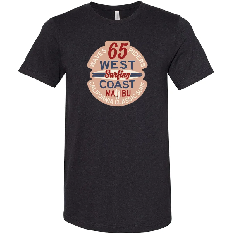 Men's smart - casual checkered t - shirts for semi - formal occasionsMalibu Wave Riders Asst Colors Sueded Tee Men's smart - casual checkered t - shirts for semi - formal occasionsMalibu Wave Riders Asst Colors Sueded Tee