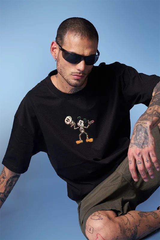 Men's ribbed t - shirts with a textured finish for added styleMask Off Mickey Oversized T-shirt Men's ribbed t - shirts with a textured finish for added styleMask Off Mickey Oversized T-shirt