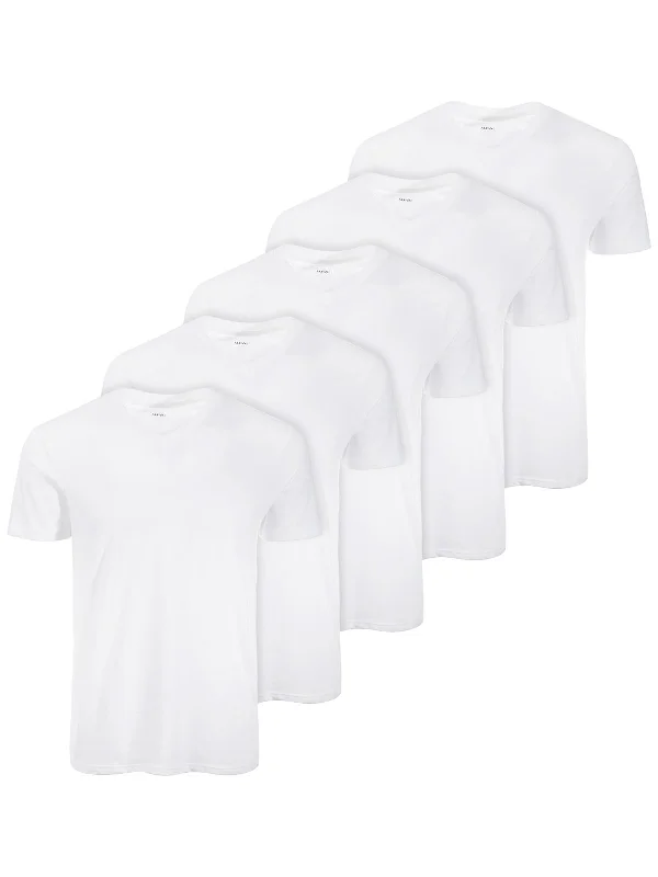 Men's printed Hawaiian t - shirts for tropical vacationsMens 5PK Cotton T-Shirt