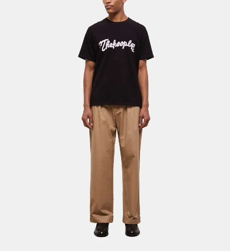 Men's smart - casual checkered t - shirts for semi - formal occasionsMen's Black T-shirt With Snake Logo Print