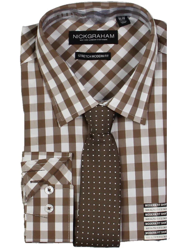 Men's plus - size pocket t - shirts with a classic lookMens Check Print Modern Fit Dress Shirt Men's plus - size pocket t - shirts with a classic lookMens Check Print Modern Fit Dress Shirt