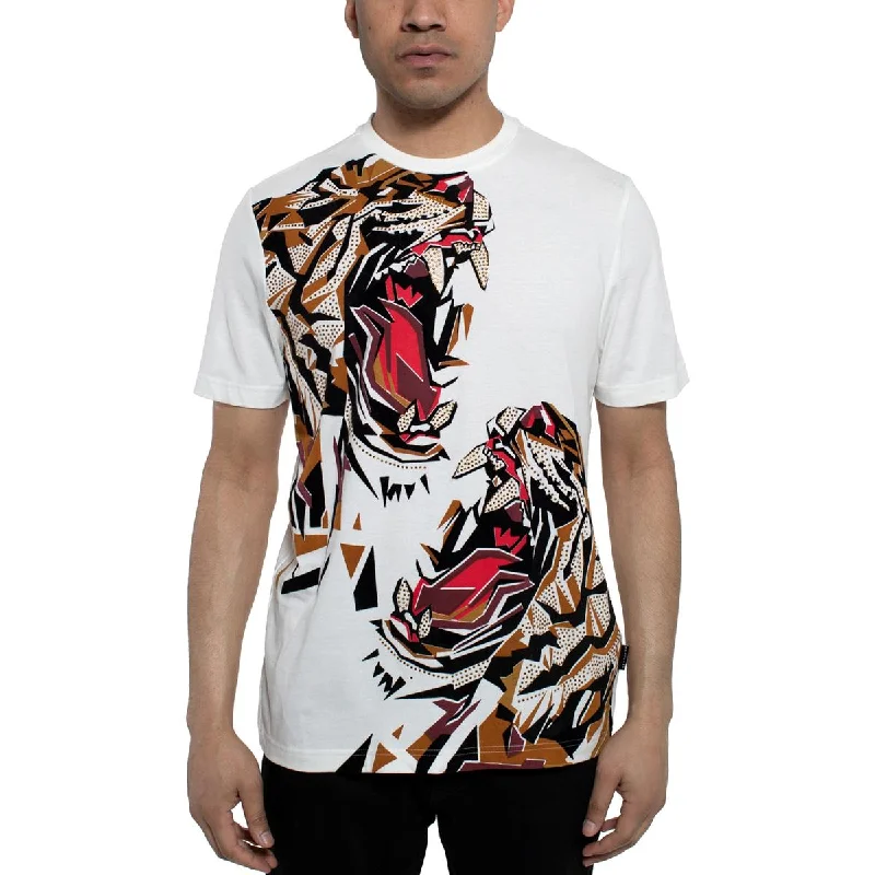 Men's button - front t - shirts with a unique artistic printMens Cotton Graphic T-Shirt Men's button - front t - shirts with a unique artistic printMens Cotton Graphic T-Shirt