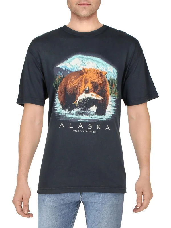 Men's printed Hawaiian t - shirts for tropical vacationsMens Cotton Graphic T-Shirt