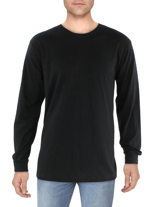 Men's eco - friendly recycled t - shirts for sustainable fashion choicesMens Crewneck Long Sleeve T-Shirt