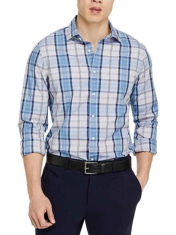 Men's ribbed t - shirts with a textured finish for added styleMens Glen Plaid Long Sleeve Button-Down Shirt Men's ribbed t - shirts with a textured finish for added styleMens Glen Plaid Long Sleeve Button-Down Shirt