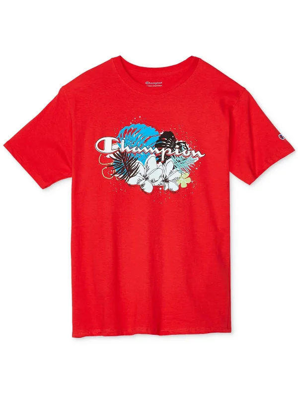 Men's distressed denim - look t - shirts with a rugged appealMens Knit Cotton Graphic T-Shirt