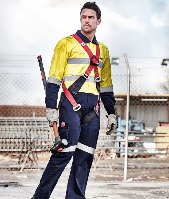 Denim overalls with a high - waisted design​Mens Rugged Cooling Taped Overall