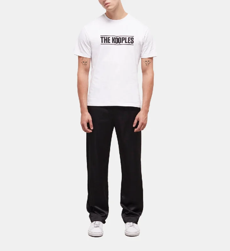 Men's button - front t - shirts with a unique artistic printMen's The Kooples Logo T-shirt
