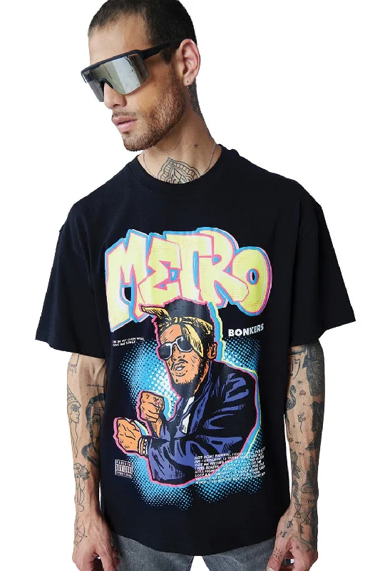 Men's organic cotton crew - neck t - shirts for everyday comfortMetro Oversized T-shirt (Puff Print) Men's organic cotton crew - neck t - shirts for everyday comfortMetro Oversized T-shirt (Puff Print)