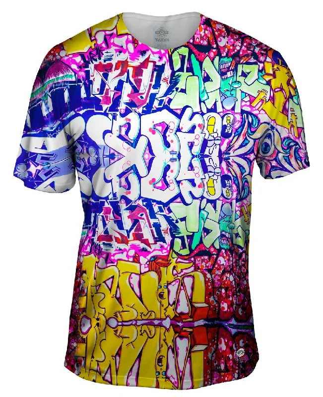 Men's moisture - wicking athletic t - shirts for intense workoutsMiami Daze Word Splash Graffiti Art Basel Miami 2013 Men's moisture - wicking athletic t - shirts for intense workoutsMiami Daze Word Splash Graffiti Art Basel Miami 2013