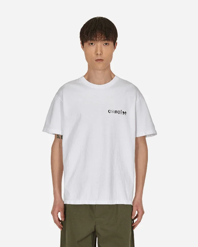 Men's short - sleeve linen t - shirts for summer beach outingsCoexist V2 T-Shirt White Men's short - sleeve linen t - shirts for summer beach outingsCoexist V2 T-Shirt White