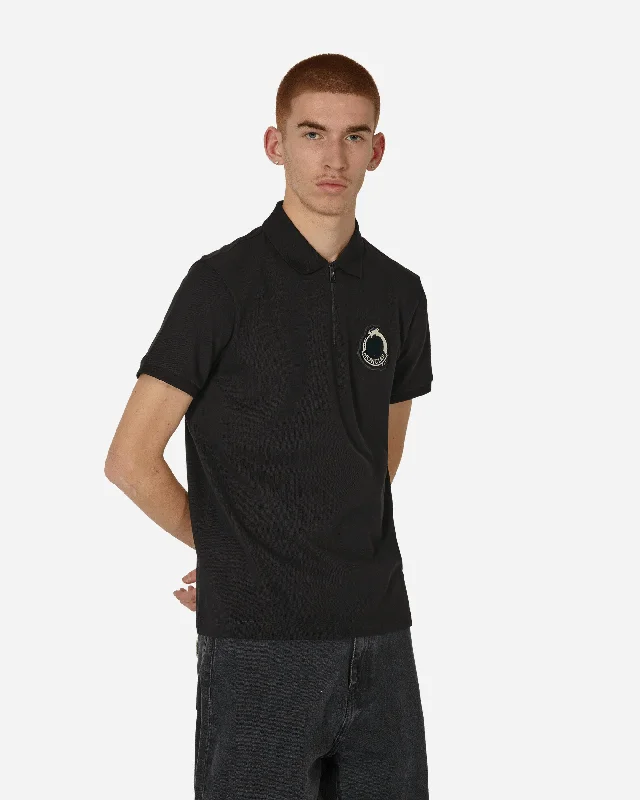 Men's antimicrobial t - shirts for odor - free freshness during travelYear of The Dragon Logo Patch Polo T-Shirt Black