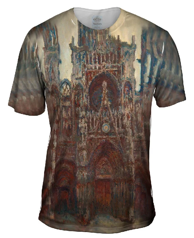 Men's tie - dye t - shirts with a bohemian styleMonet -"Roun Cathedral Evening" (1894) Men's tie - dye t - shirts with a bohemian styleMonet -"Roun Cathedral Evening" (1894)
