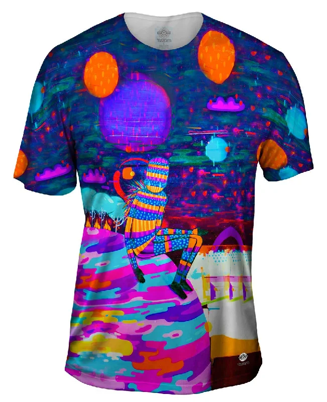 Men's UV - protection t - shirts for outdoor activities in the sunMoon Planet Graffiti Art Basel Miami 2013