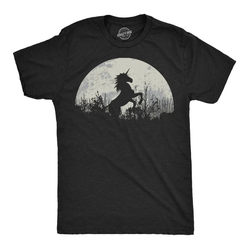 Men's eco - friendly recycled t - shirts for sustainable fashion choicesMoon Unicorn Men's T Shirt