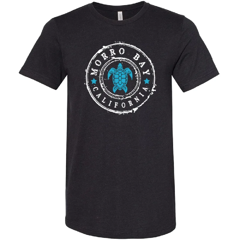 Men's button - front t - shirts with a unique artistic printMorro Bay California Turtle Asst Colors Sueded Tee Men's button - front t - shirts with a unique artistic printMorro Bay California Turtle Asst Colors Sueded Tee