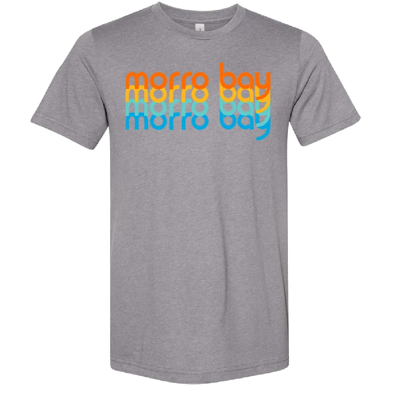 Men's slim - fit graphic t - shirts with vintage rock band printsMorro Bay Stacked Asst Colors Sueded Tee