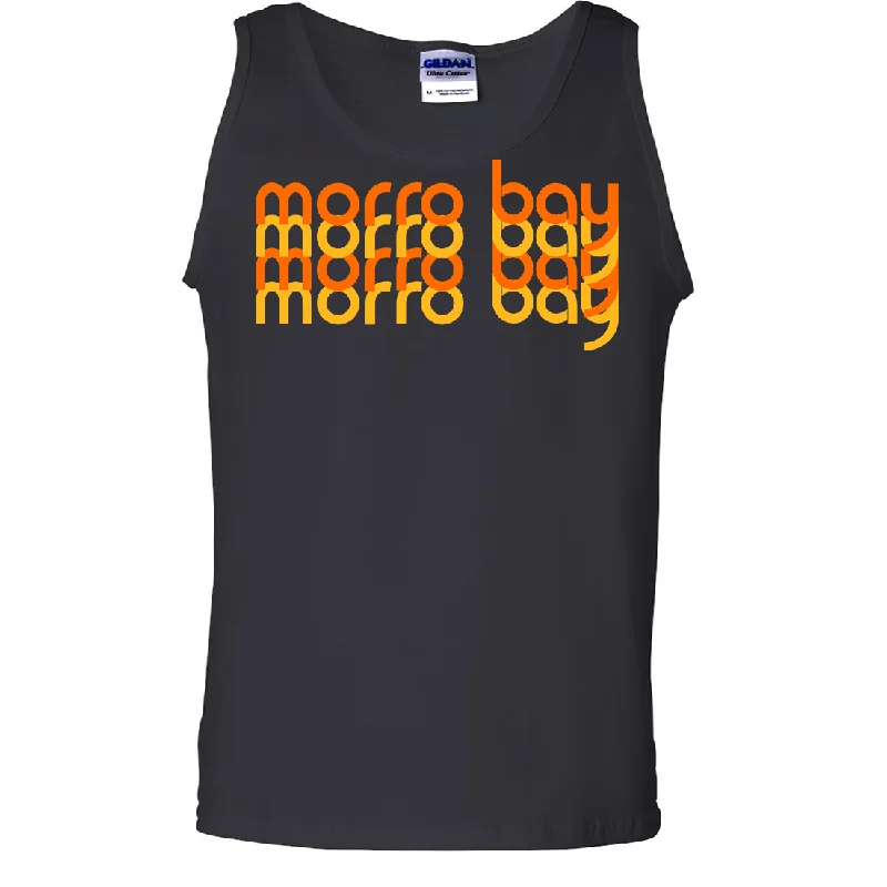 Men's mock - neck t - shirts with a modern and sleek styleMorro Bay Sunset Stack Asst Colors Tank Top