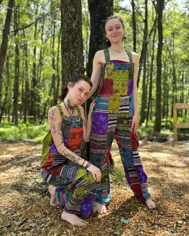 Overalls for bakers with a stain - repellent finish​Multi Color & Ikat Patchwork Overalls