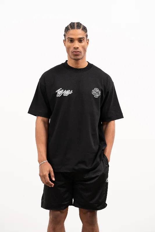 Men's lightweight performance t - shirts for running marathonsMULTI LOGO T SHIRT - BLACK