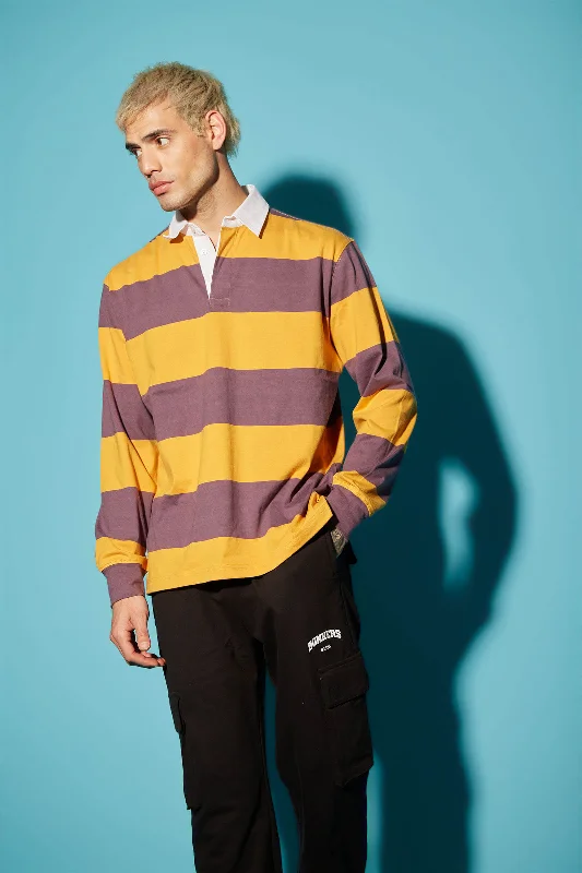 Men's long - sleeve henley t - shirts with button - down placketsMusty Plum Collared Full Sleeves T-shirt