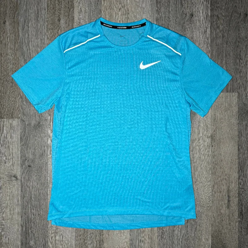 Men's button - front t - shirts with a unique artistic printNike Miler Tee Baltic Blue Men's button - front t - shirts with a unique artistic printNike Miler Tee Baltic Blue
