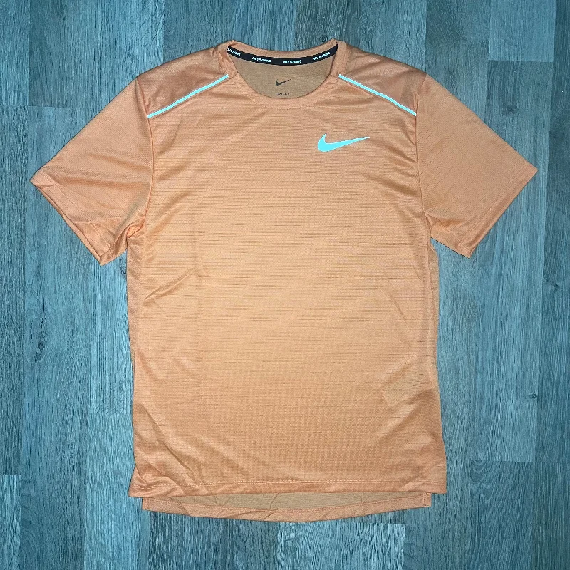Men's button - front t - shirts with a unique artistic printNike Miler Tee Orange Trance Men's button - front t - shirts with a unique artistic printNike Miler Tee Orange Trance